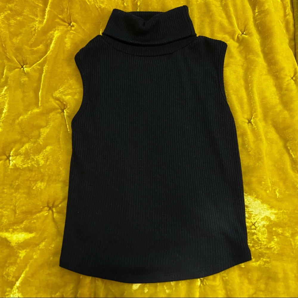 Sleeveless Black Turtleneck